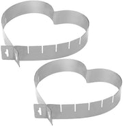 Due pezzi di forma a cuore in acciaio inossidabile - 45x5 cm - forma per dessert con design moderno
