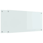 Set di 2 pratici paraschizzi da cucina resistenti al calore 100 x 50 cm in vetro temperato bianco 02_0056292