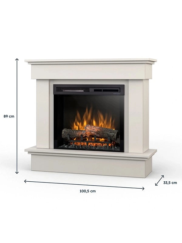 TORMES - Caminetto elettrico a libera installazione a LED - 23" - Cashmere - 100,5 x 89 x 33,5