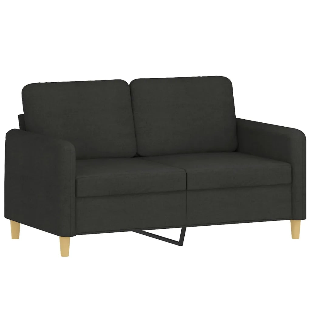 Set di Divani 2 pz con Cuscini Nero in Tessuto 3202122