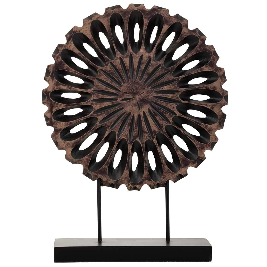 Statuetta decorativa in poliresina marrone 29,5x9x40h cm