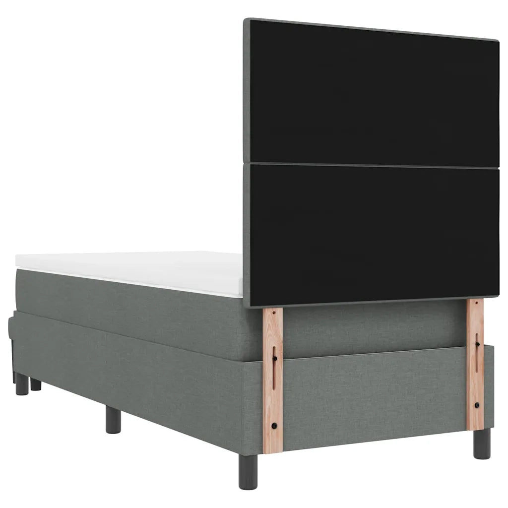 Letto a molle con testiera Grigio scuro 90 x 190 cm Tessuto 3344031