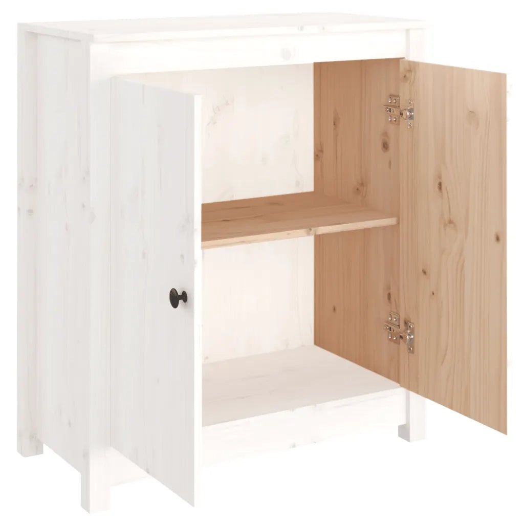 Credenza Bianca 70x35x80 cm in Legno Massello di Pino cod mxl 14102
