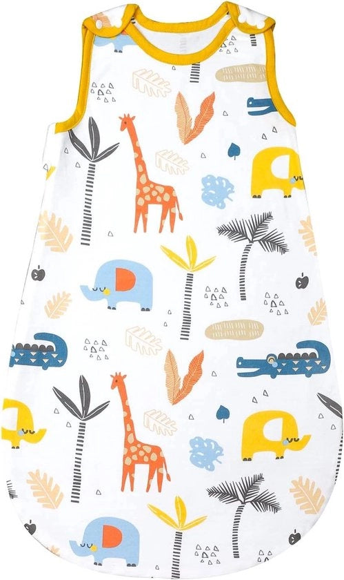 Zomerslaapzak 0,5 tog per bambini di 12-18 mesi con stampa giraffa in cotone