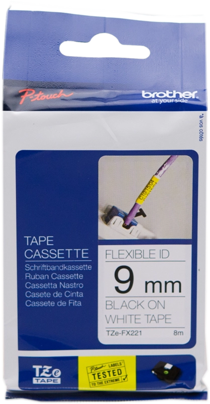 Brother TZE-FX221 nastro per etichettatrice Nero su bianco