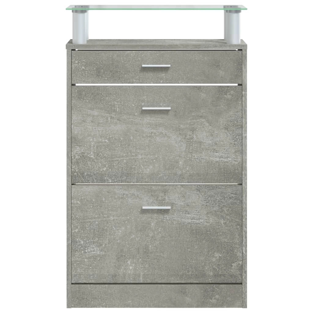 Scarpiera mobiletto portascarpe mobile per ingresso/corridoio/soggiorno 63 x 24 x 104 cm legno ingegnerizzato grigio 02_0021841