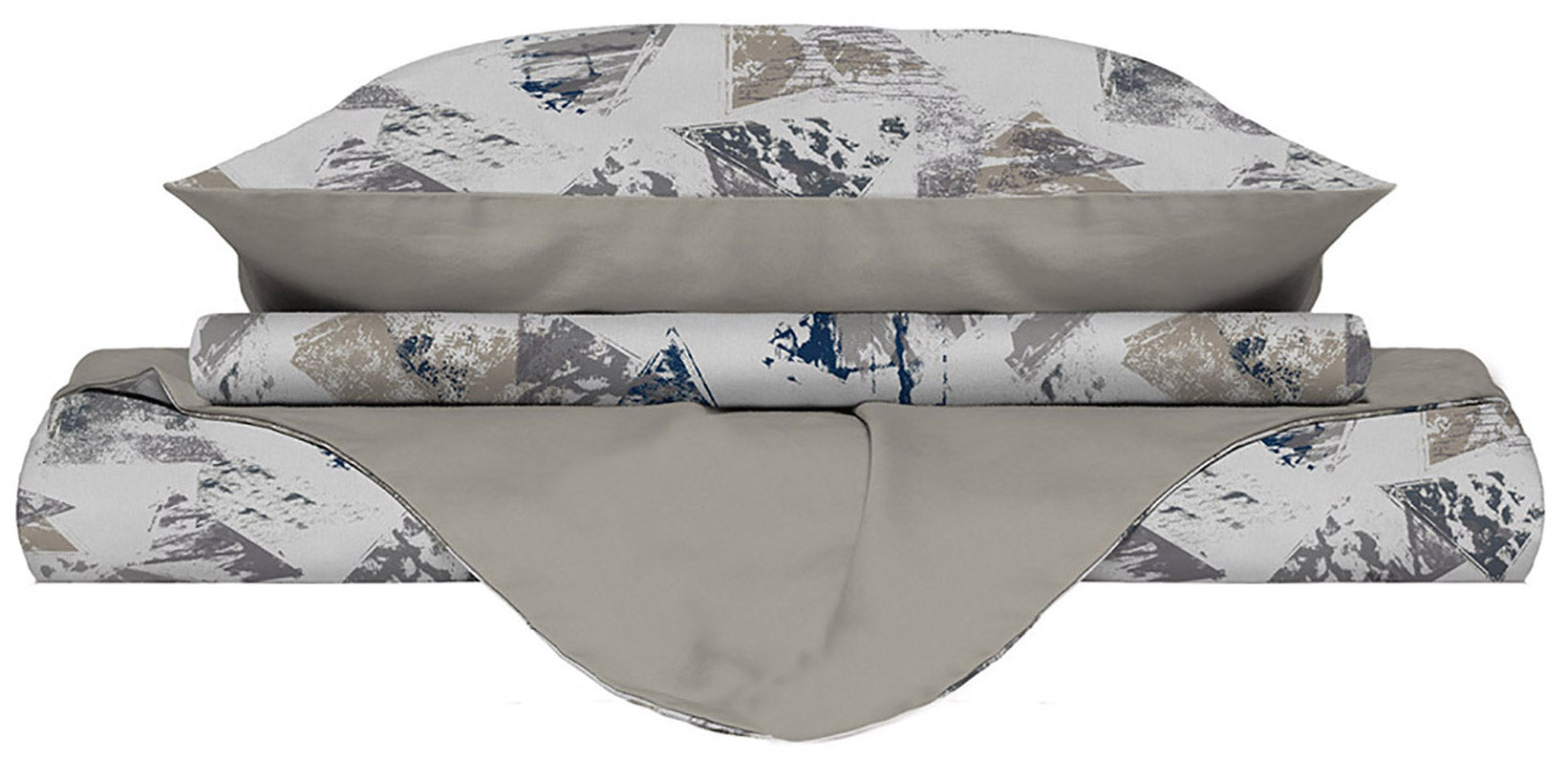 Copripiumino Singolo con Federe Stampato in Microfibra Urban Blu