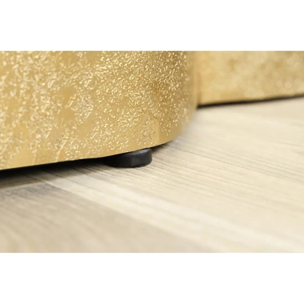 Tavolino basso TRIANE dorato forma organica – Alluminio lucido design asimmetrico