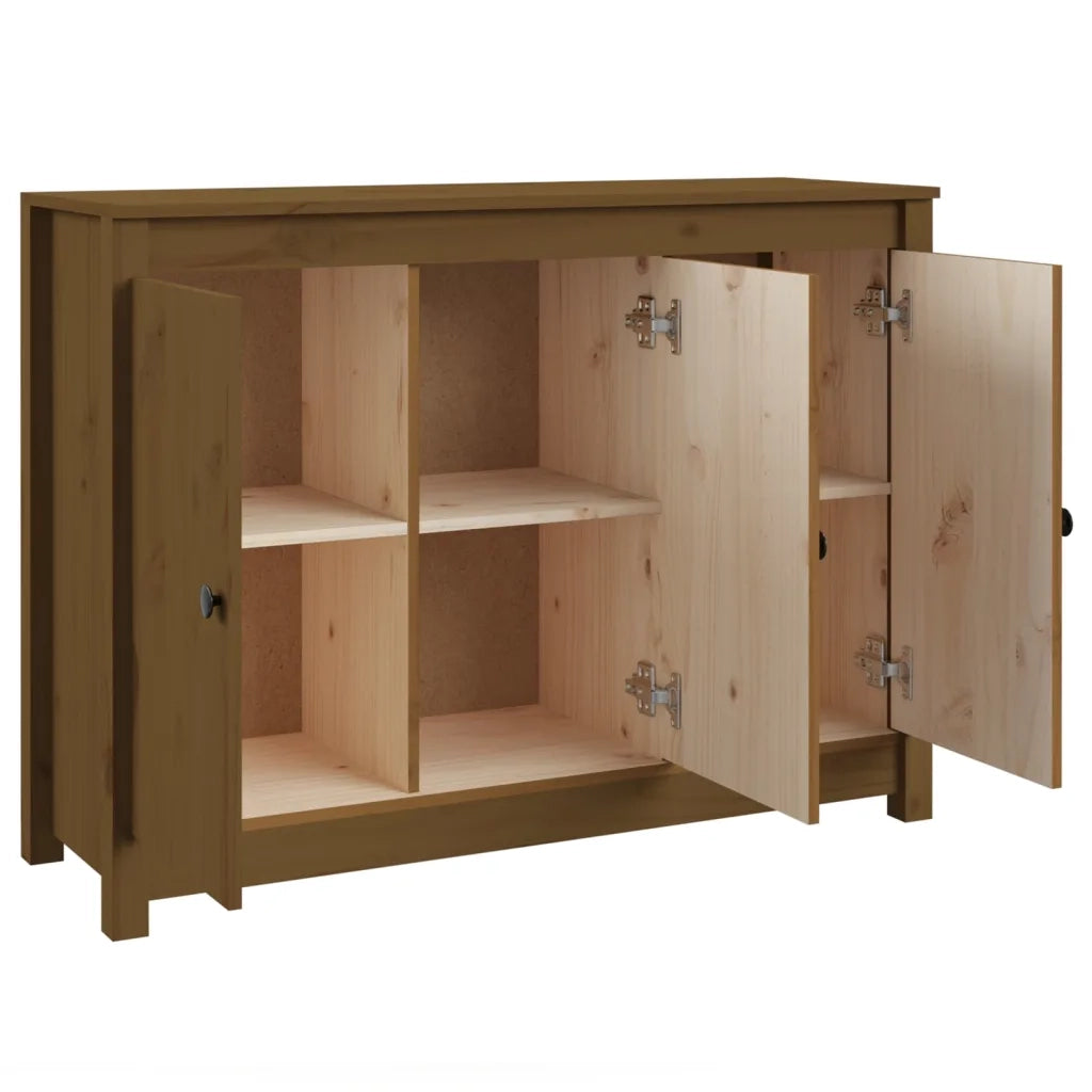 Credenza-Buffet-Armadio da cucina ambra 100x35x74 cm in Legno Massello di Pino
