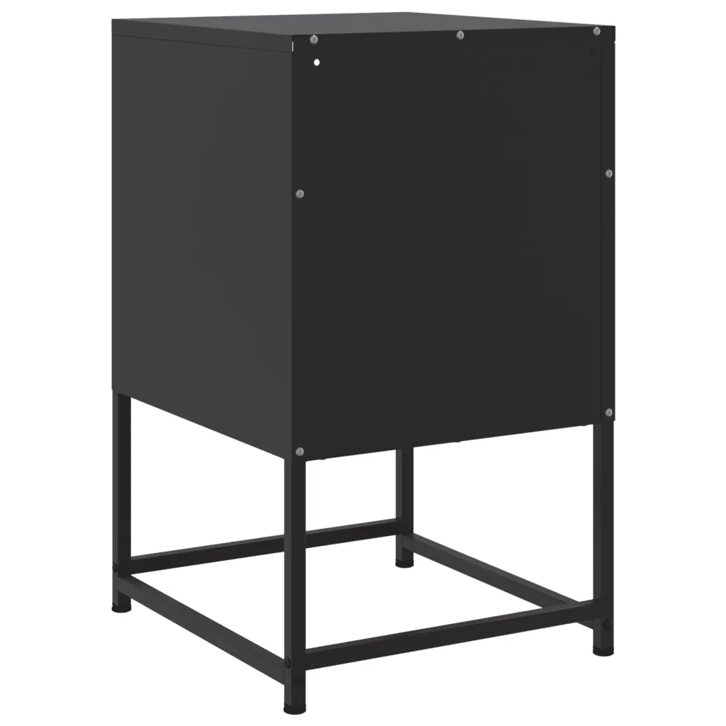 Comodino Nero 36x39x60,5 cm in Acciaio