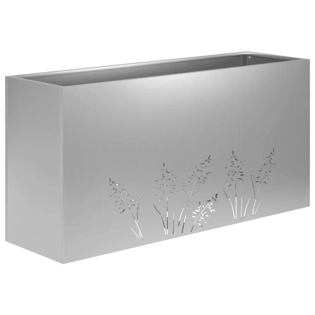 Vaso da giardino Argento 100 x 30 x 49 cm Acciaio zincato 8005872