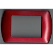 Trade Shop - Placchette Placche In Abs Compatibili Per Master Modo Colorra Placca Copriprese - Rosso Metallizzato -7 Fori     -