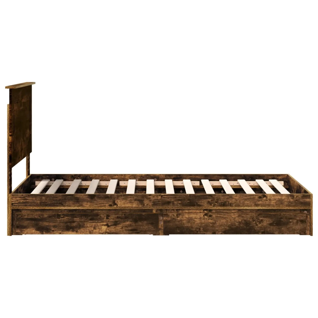 Letto con Contenitore Rovere fumé 75 x 190 cm Legno multistrato