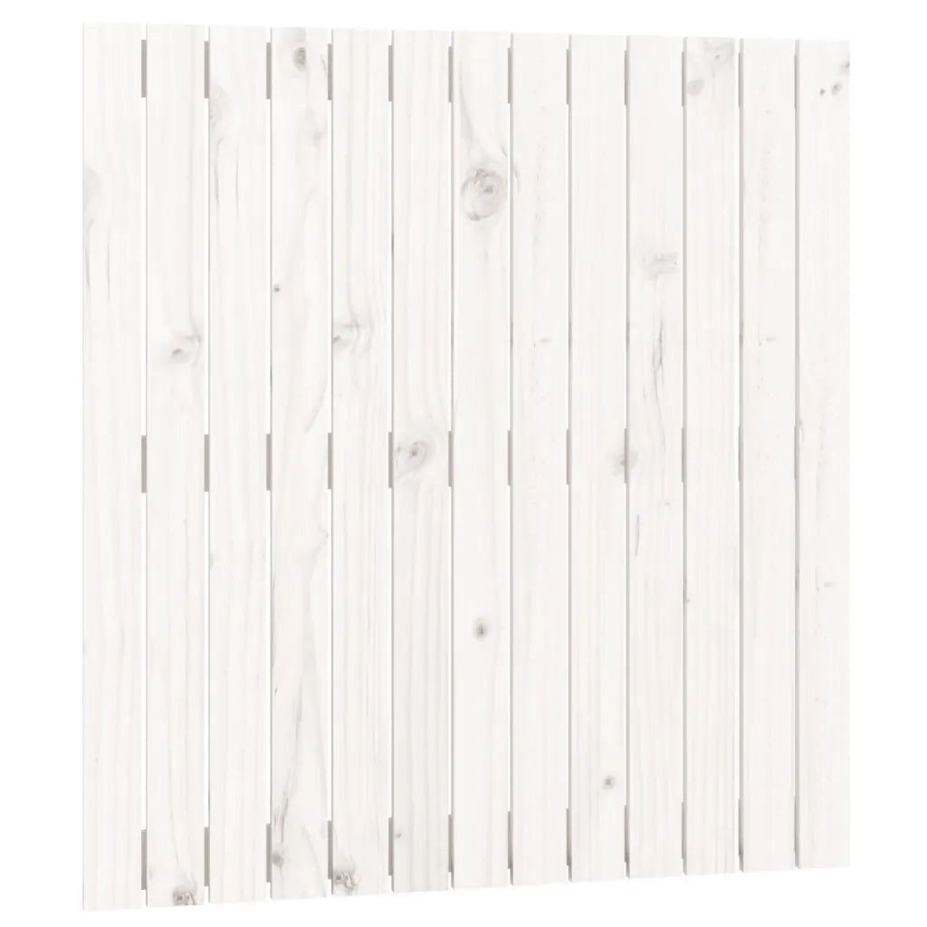 Testiera da Parete Bianca 82,5x3x90cm in Legno Massello di Pino 824904