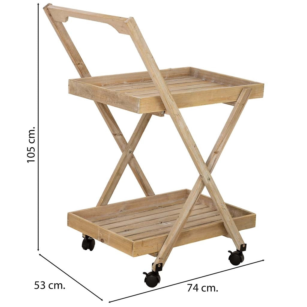 Carrello espositore legno marrone 118,5x17x51,5h cm