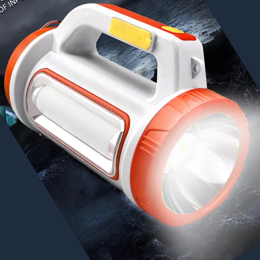 Trade Shop - Torcia Solare Ricaricabile Usb A Led Multifunzione Con Luce Laterale Portatile -