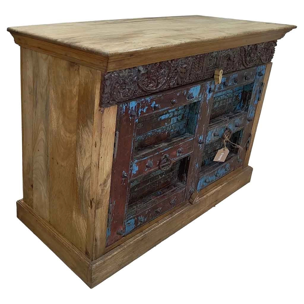 Credenza in legno artigianale 117x42x92h marrone