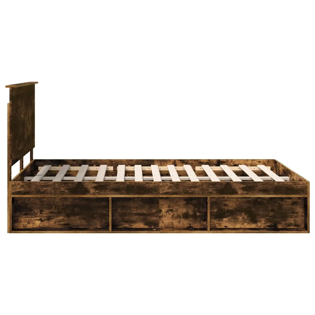 Struttura del letto Rovere fumé 140 x 200 cm Pino massello 3411005