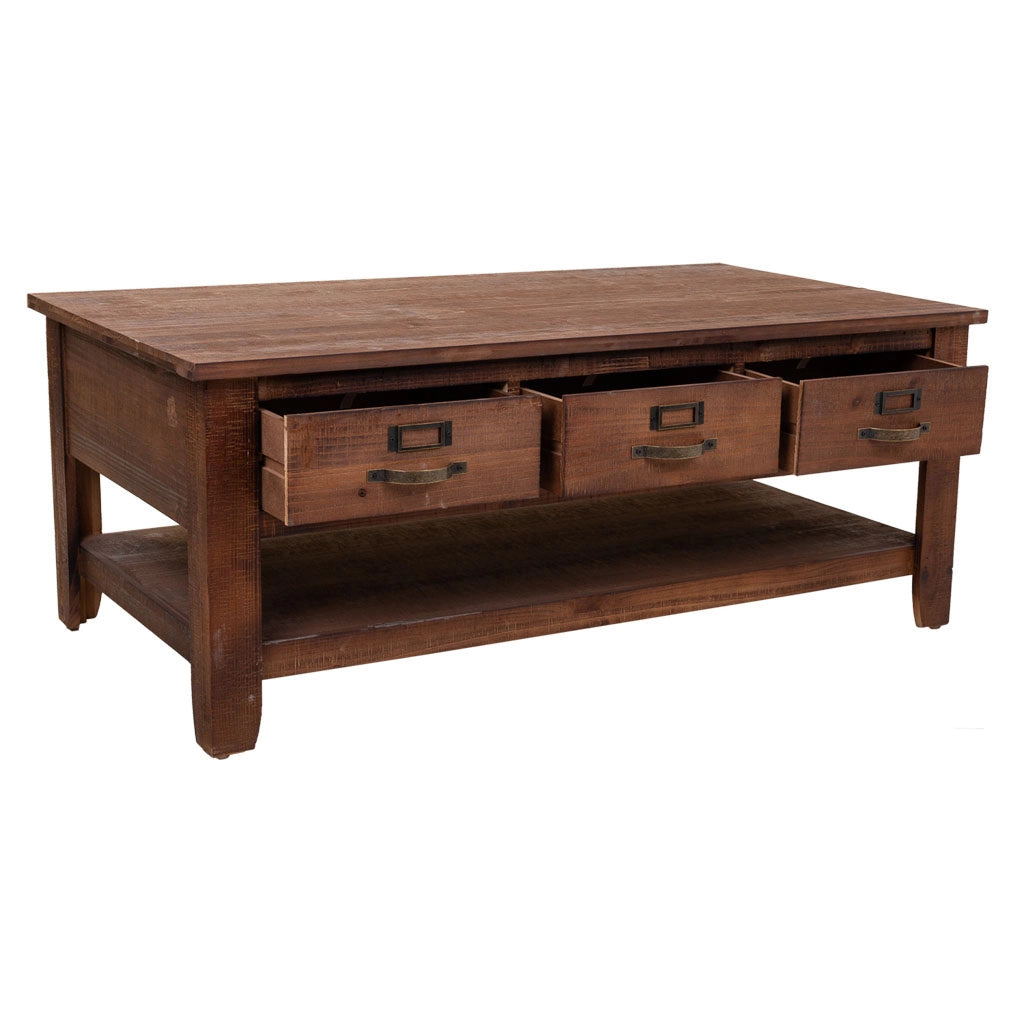 Tavolino in legno marrone 120x66x48h