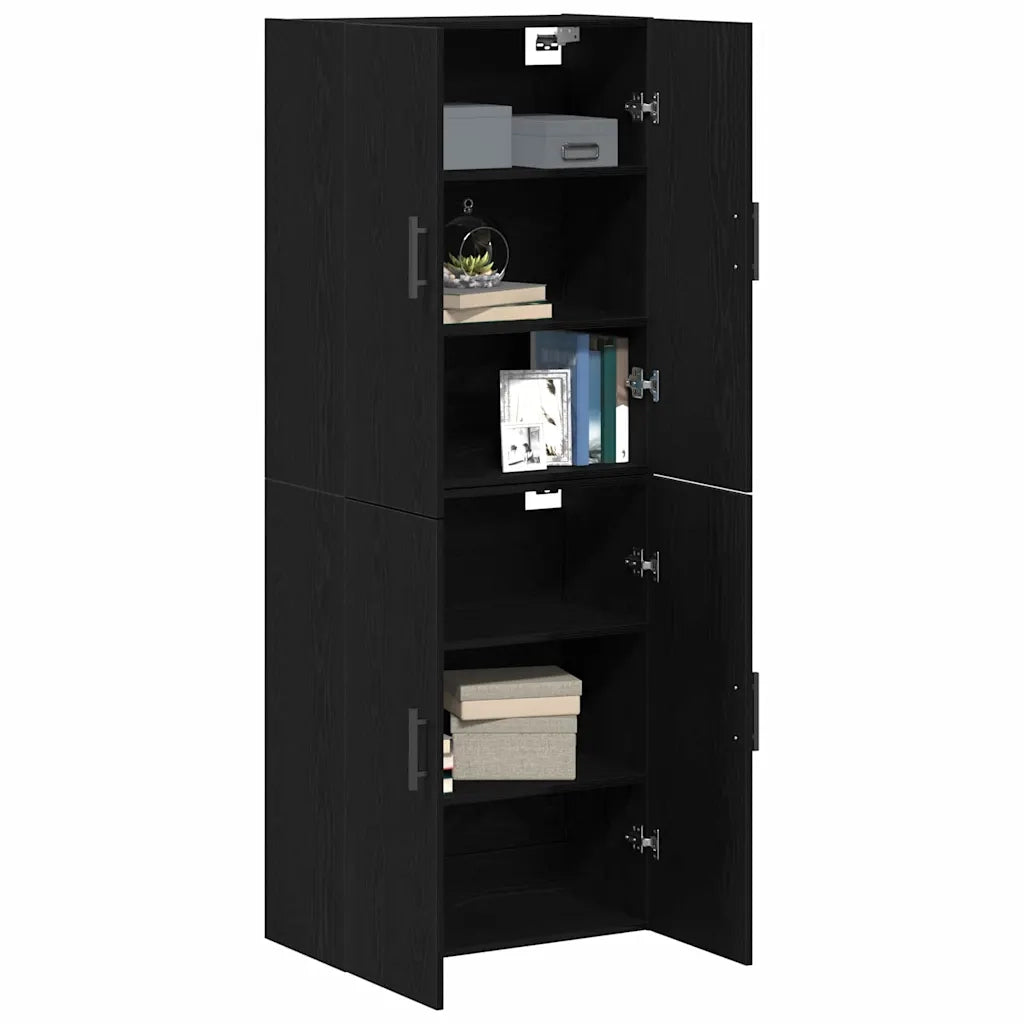 Mobiletto a muro 2 pcs Rovere Nero 69,5 x 34 x 90 cm 3333102
