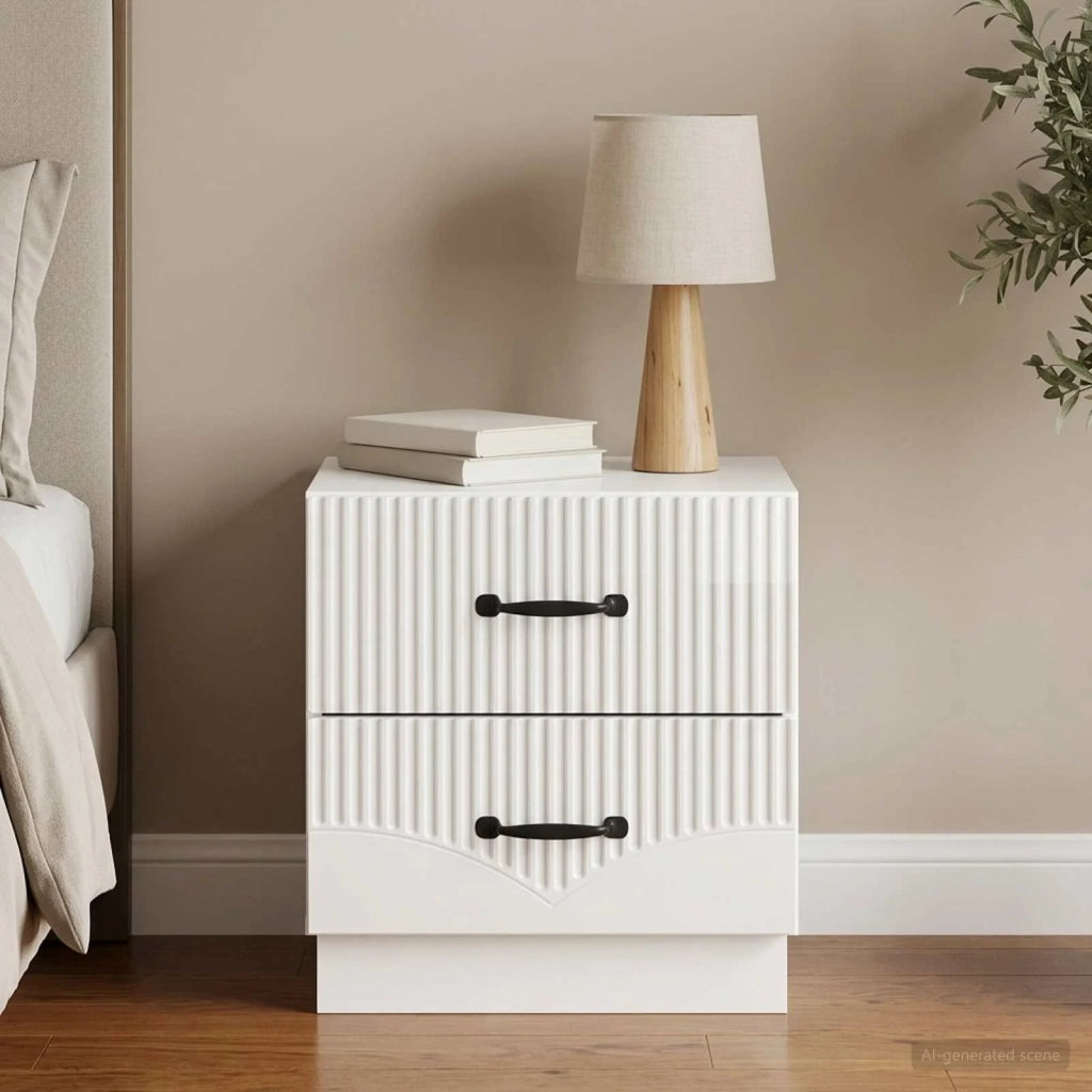 Armadio da Notte con cassetto Bianco Lucido 43 x 34,5 x 44,5 cm 895223