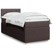 Giroletto a Molle con Materasso Marrone Scuro 90x190cm Tessuto 3287314