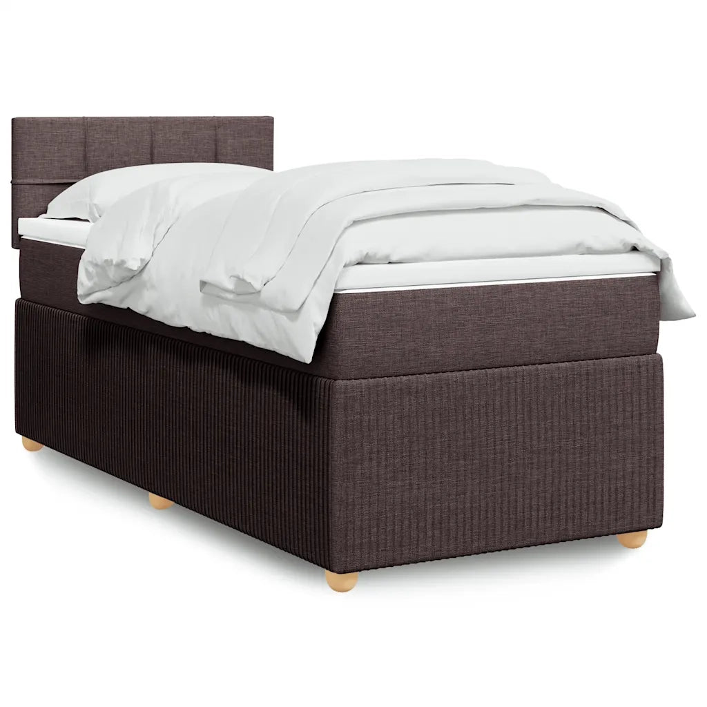 Giroletto a Molle con Materasso Marrone Scuro 90x190cm Tessuto 3287314