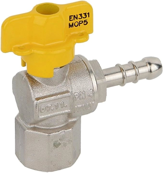 RUBINETTO A SQUADRO GAS FEMMINA PORTAGOMMA 1/2 x 9 - F.I.V.