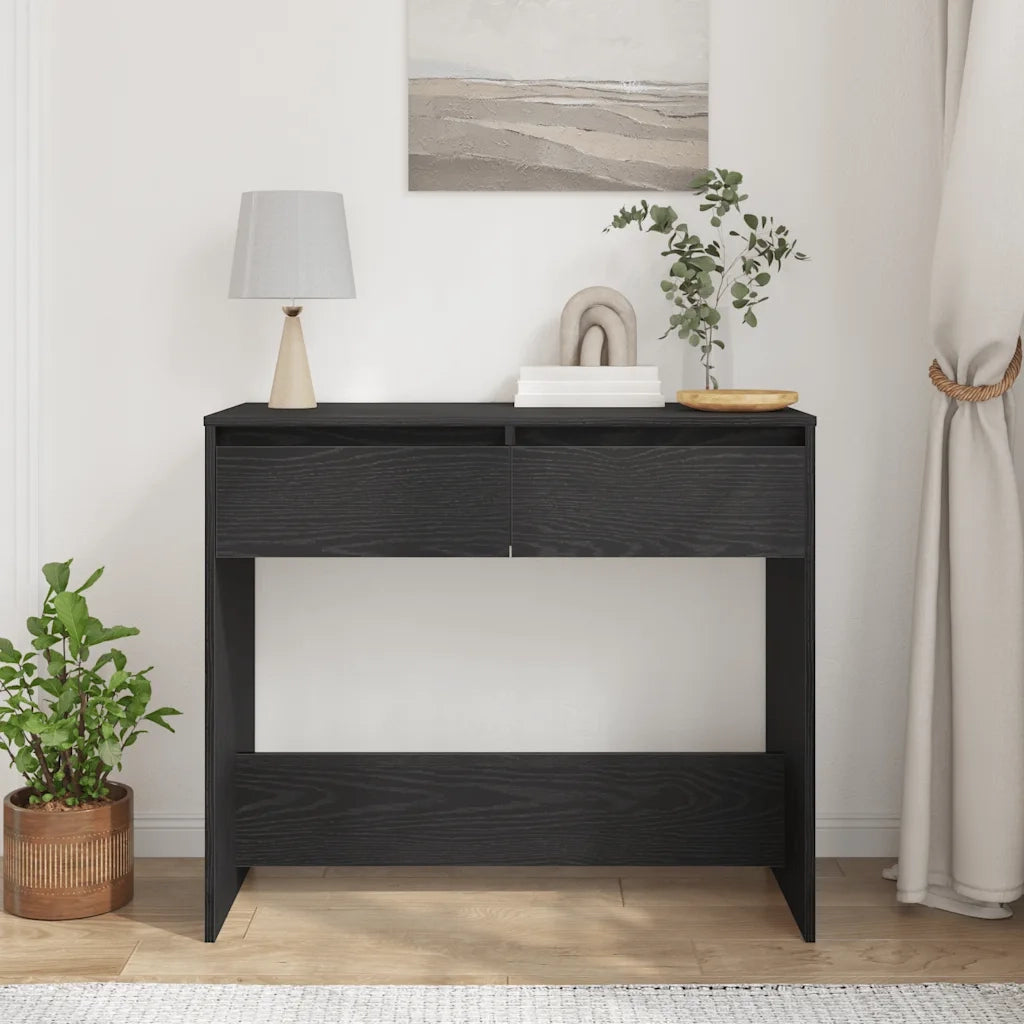 Tavolino Consolle Rovere Nero 89x41x76,5cm Legno Multistrato 862081