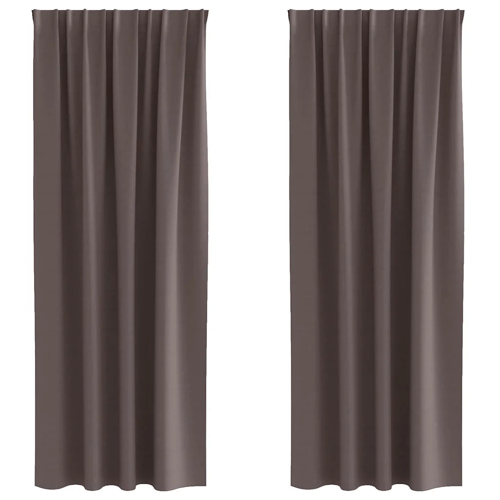 Tende Blackout con Anelli 2 pcs Marrone Scuro 225 x 140 cm 4107445