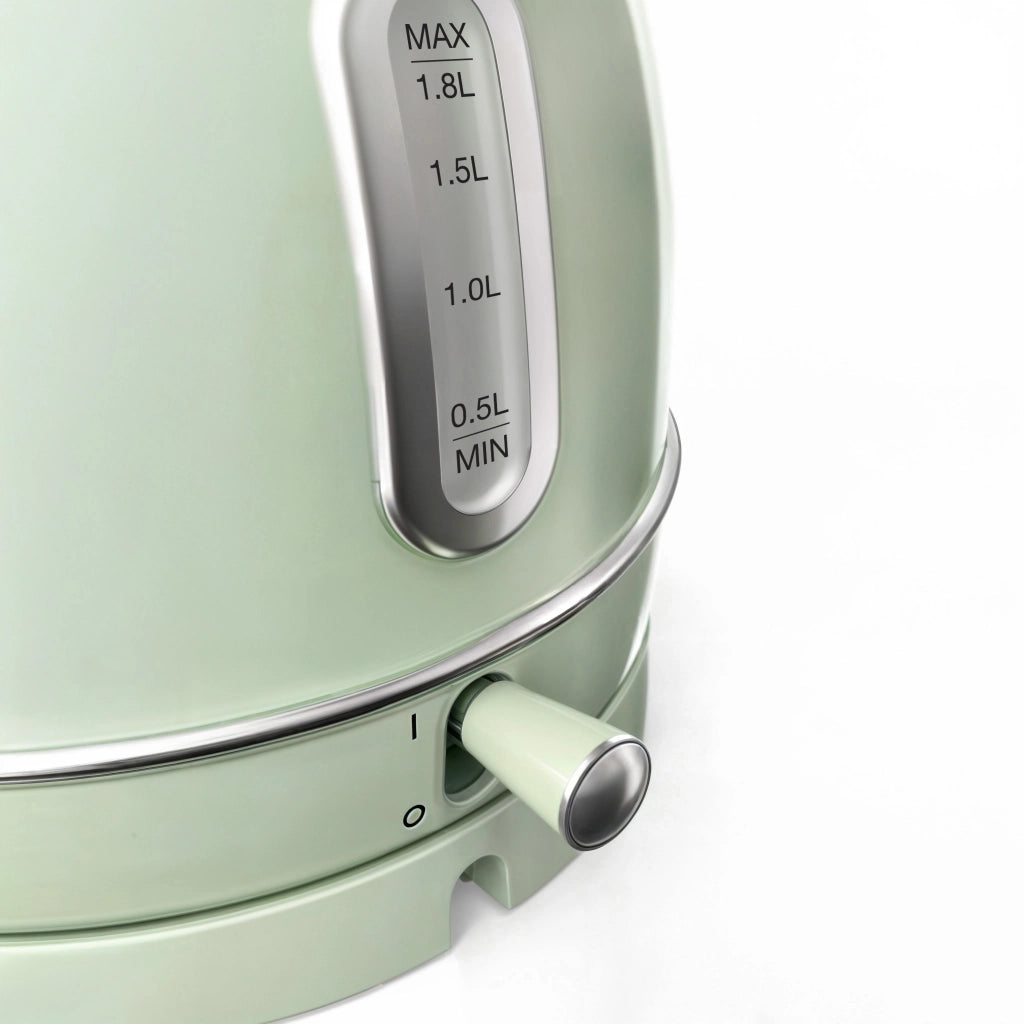 Bollitore vintage SWEISS KTL7 1,8L e base girevole a 360°C, 2200W, verde