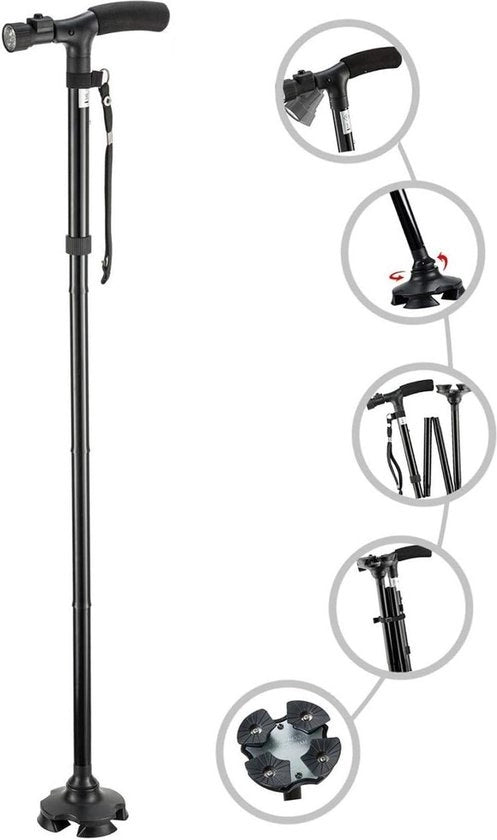 Vouwstok Adattabile con Luce a Led - Assistenza per Disabili e Anziani