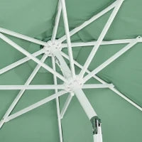 Ombrellone da Giardino a Manovella Inclinabile e Palo a 2 Sezioni, Poliestere e Metallo, 2.6x2.4 m, Verde