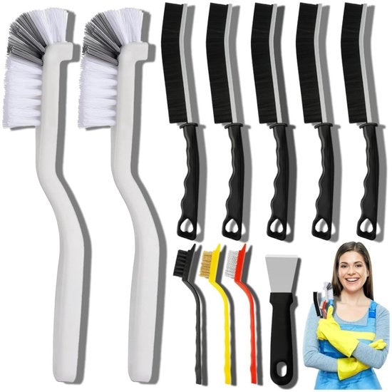 Set di spazzoloni per pulizia dei tubi - Set di 11 pezzi con setole dure per uso in cucina, bagno, angoli, giunzioni, doccioni, tazze, teiere, bottiglie, frullatori