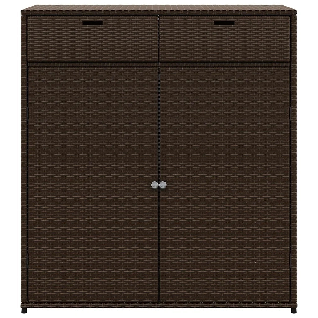 Armadietto Portaoggetti Giardino Marrone 105x55x113 Polyrattan 365564