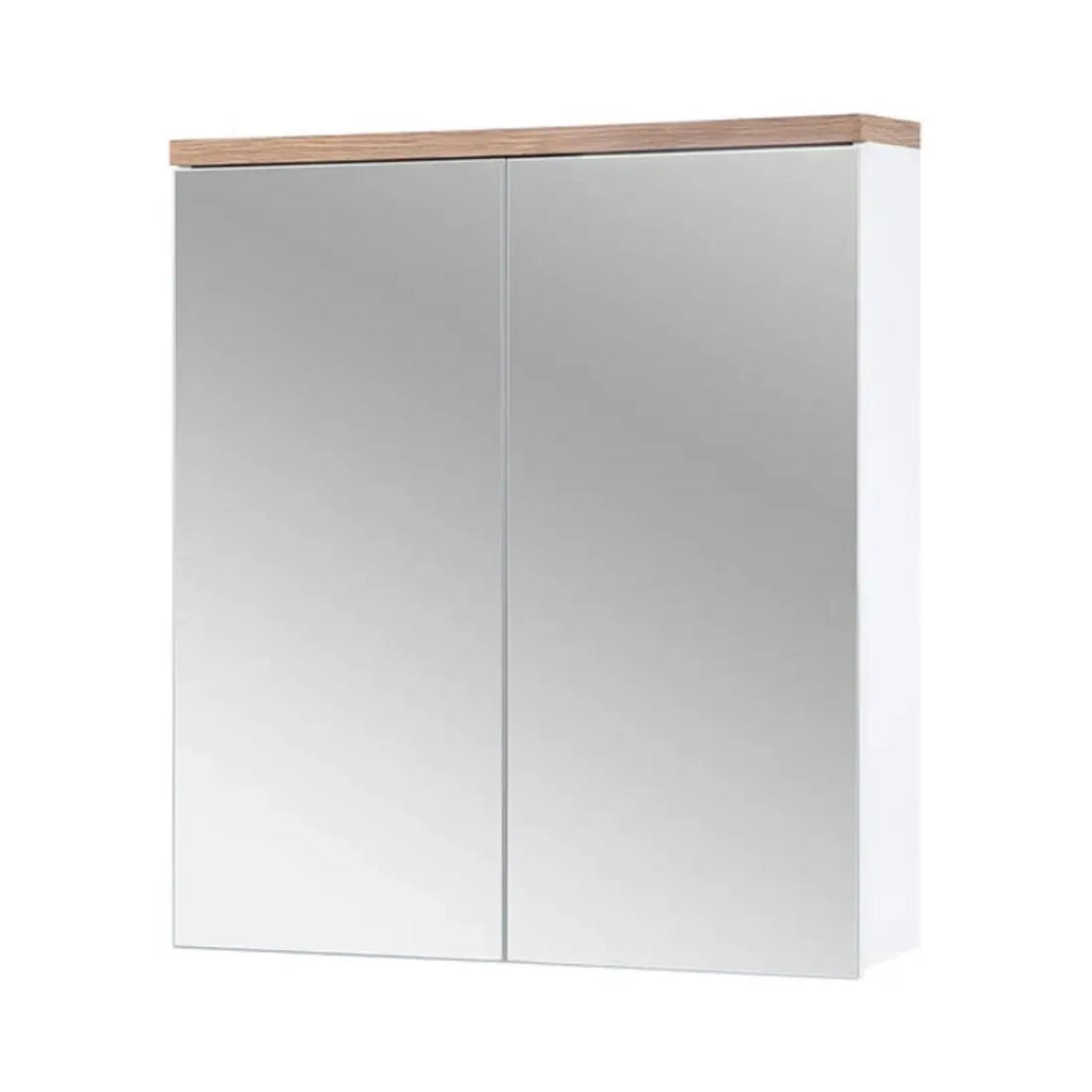 Insieme ERMANO: mobile sottolavabo 60cm + lavabo da incasso rettangolare + sifone + colonna + mobiletto con specchi