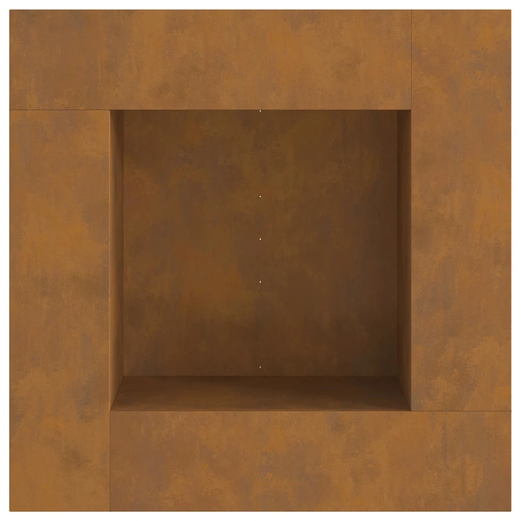 Focolare-Stufa-Camino Marrone 80 x 80 x 40 cm acciaio corten 969636