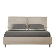 Letto matrimoniale con rete imbottito 160x200 microfibra sabbia Sleeper