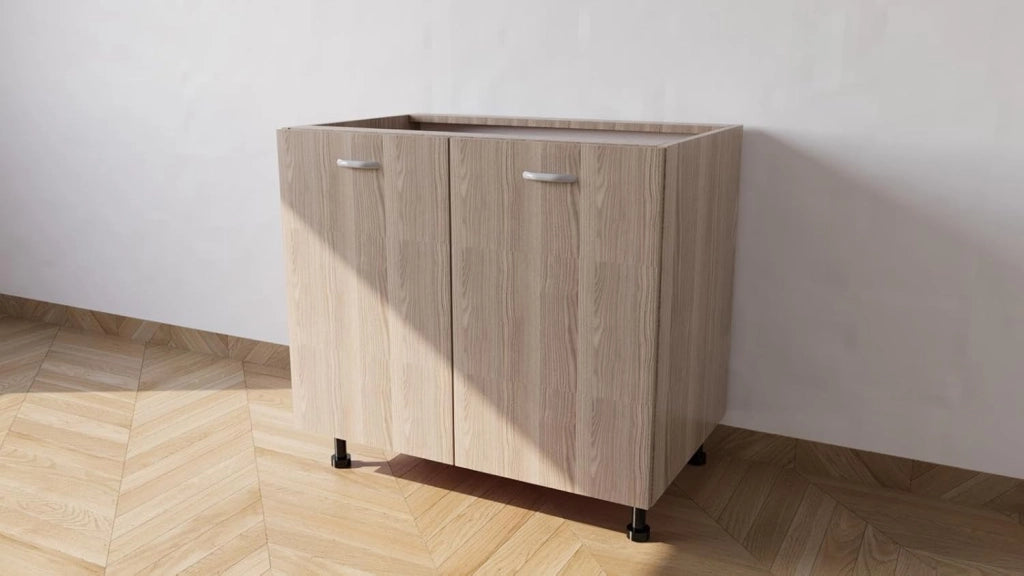 Base per lavello d'appoggio completa di 2 ante spedizione in kit Lunghezza 90 Profondità  55 Altezza 72 esclusi piedini Altezza piedini 10 cm (OLMO)