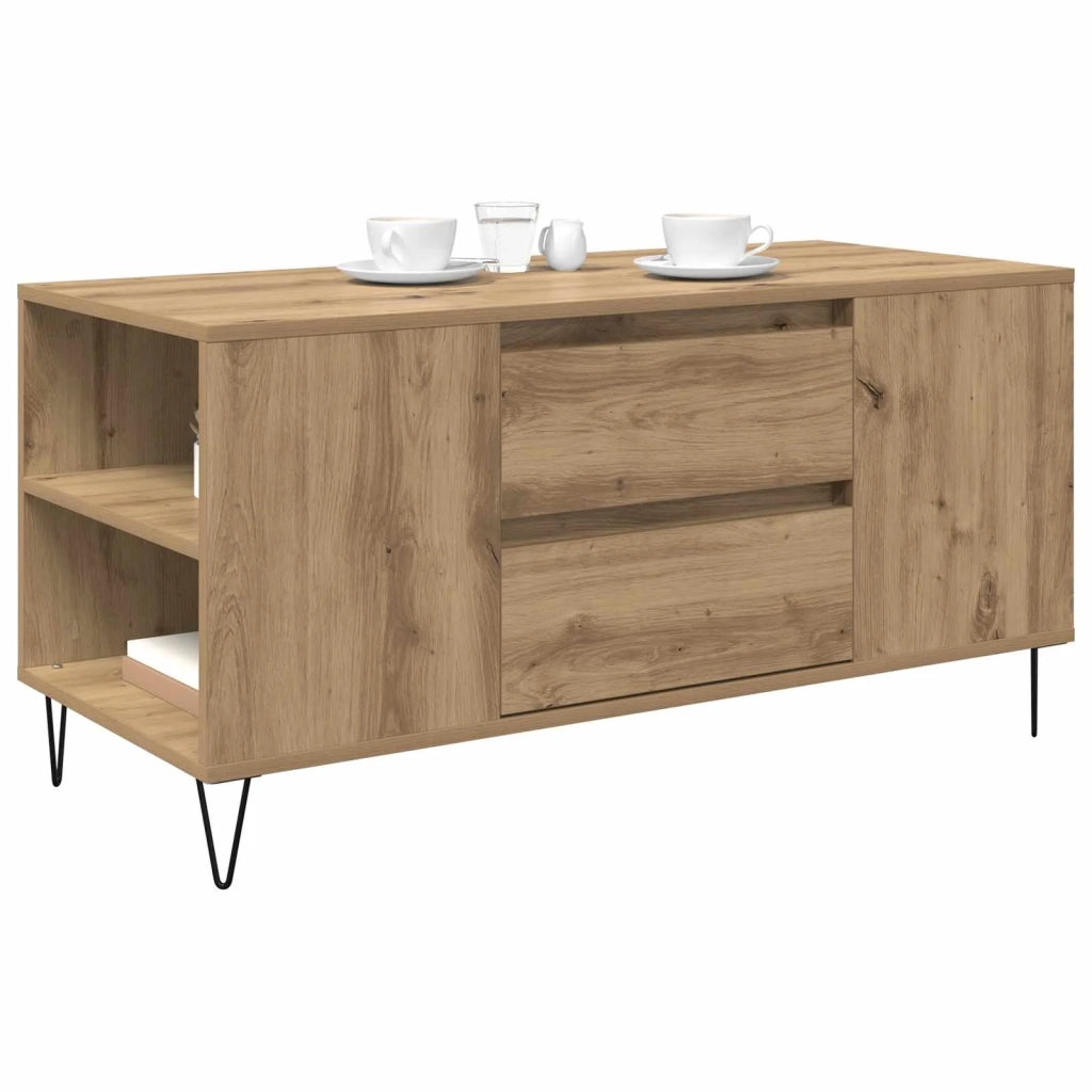Tavolino da salotto Rovere artigianale 102 x 44,5 x 50 cm
