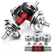 Trade Shop - Set Manubri Componibili Pesi Regolabili Palestra Dumbbell In Acciaio 20 Kg Tot -