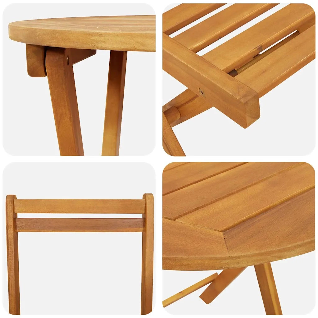 Set da Pranzo per Giardino con cuscino 3 pz | Set Salotto da Giardino Olio Naturale