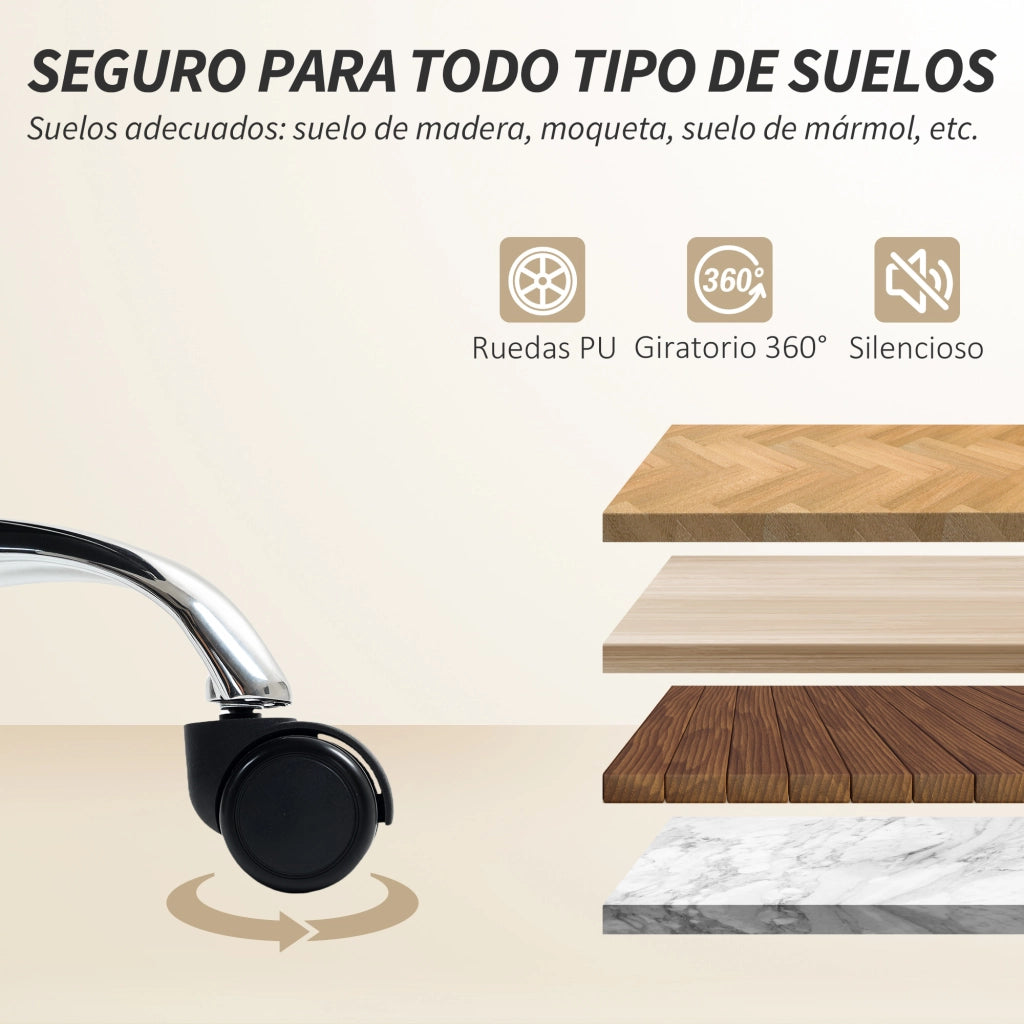 Sedia da Ufficio con Schienale Reclinabile e Poggiapiedi Imbottita in Similpelle ¨C zephmum ¨C Colore Caqui