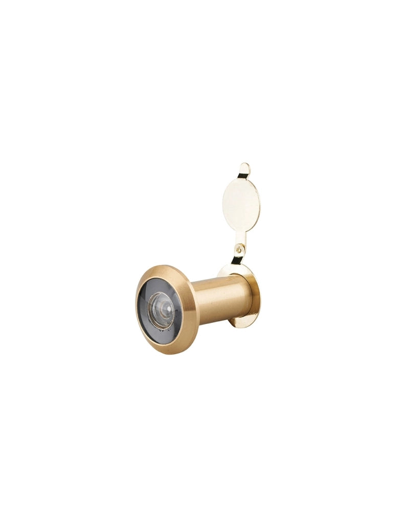 Spioncino ottico ignifugo 200° in ottone lucido con otturatore – THIRARD