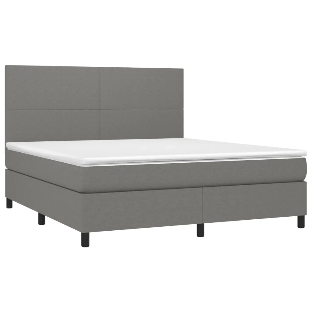 Giroletto a Molle con Materasso Grigio Scuro 160x200 cm Tessuto 3141626