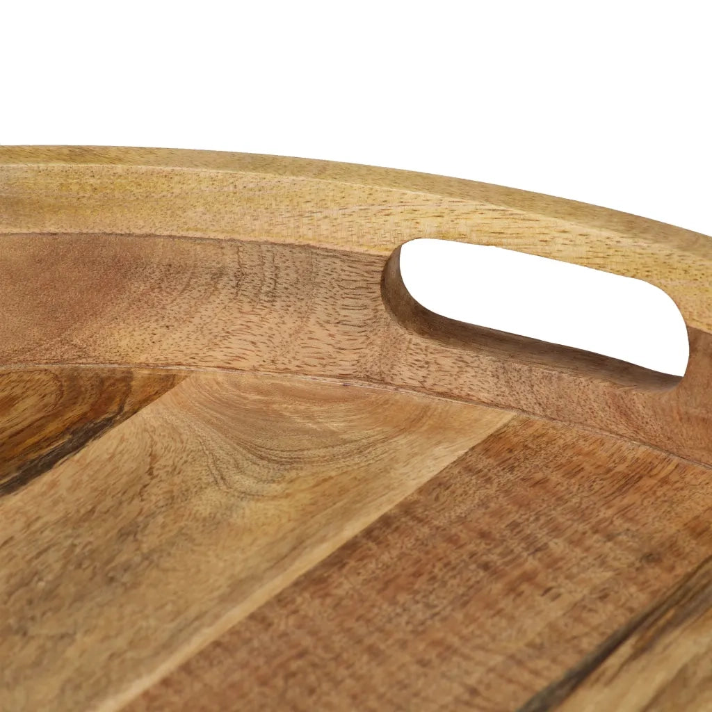 Tavolino da Salotto Legno Massello di Mango e Acciaio 50x40 cm 246672