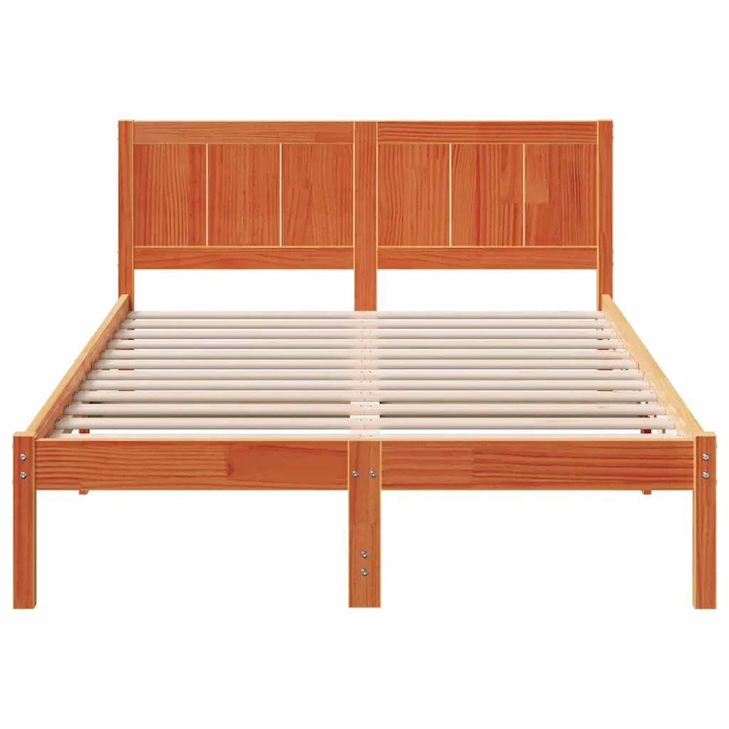 Struttura del letto Marrone 135 x 190 cm Legno massello di pino 872199
