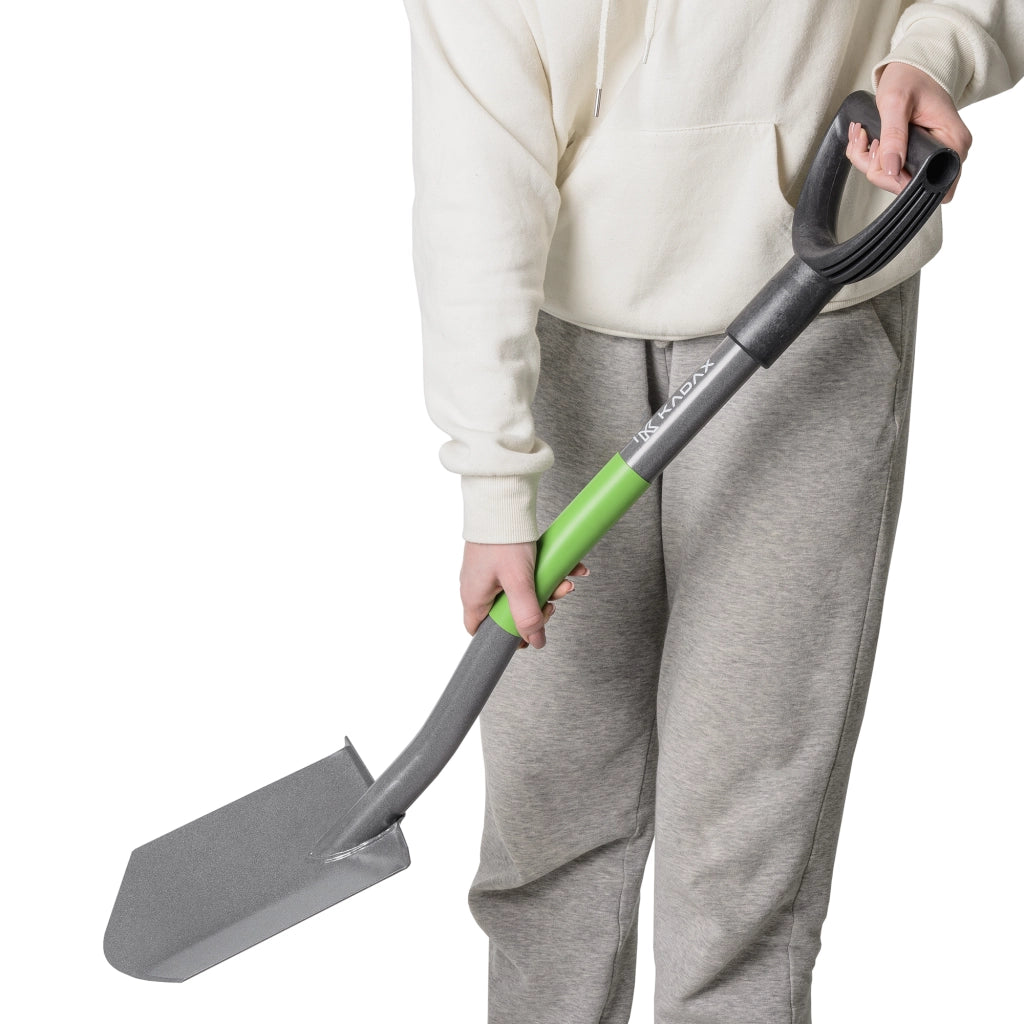 Pala da giardino ergonomica KADAX, affilata, 84 cm, in metallo, con manico appuntito.