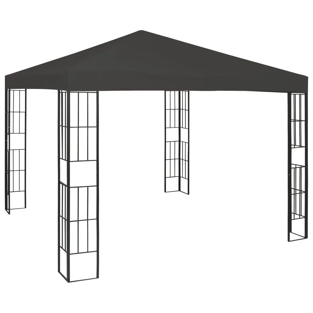 vidaXL Gazebo con Stringa di Luci LED 3x3 m Antracite
