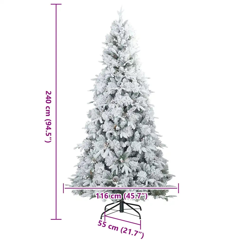 Albero di Natale | Decorazioni natalizie Artificiale Snodato Foderato di Neve Bianco